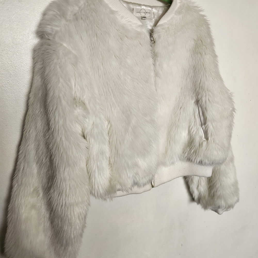 Elegant White Teddy Faux Fur Jacket